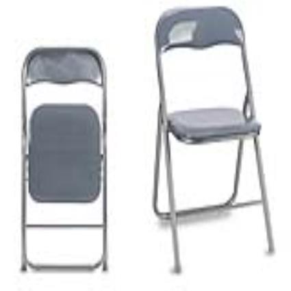 Cadeira de Campismo Acolchoada Cinzento PVC Metal (32 x 90 x 46 cm)