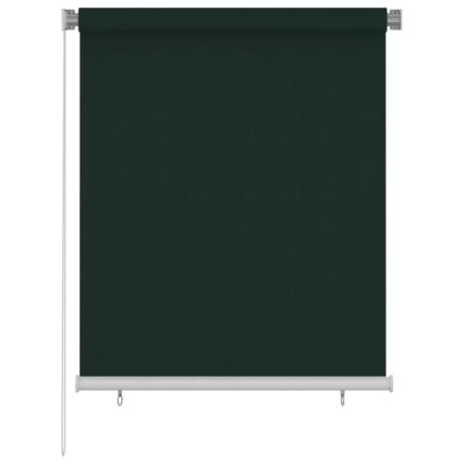vidaXL Estore de rolo para exterior 120x140 cm PEAD verde-escuro