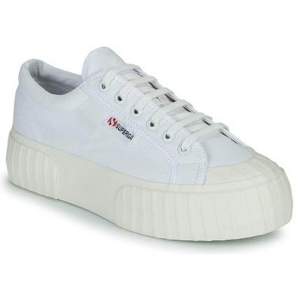 Superga  Sapatilhas 2631 STRIPE PLATEFORM  Branco Disponível em tamanho para senhora. 38,39,40,41.Mulher > Sapatos > Tenis