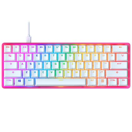 TECLADO MECâNICO HYPERX ALLOY ORIGINS 60% RGB GAMING US HYPERX RED SWITCHES ROSA