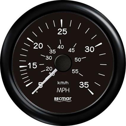 Recmar 0-35 Mph Speedometer Preto 100 mm