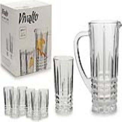 Conjunto de Copos  7 pcs Transparente (250 ml) (16 x 23,5 x 25,5 cm) 6 x (25 cl) / 1 x (1 l)