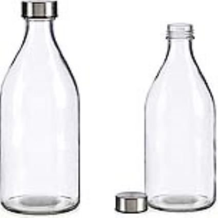Garrafa de Vidro  Transparente (1000 ml) (1 L) (9,5 x 25,5 x 9,5 cm)