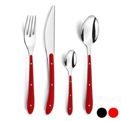 Conjunto de Talheres  Bistro 1-2-3 (24 pcs) Aço inoxidável - Vermelho