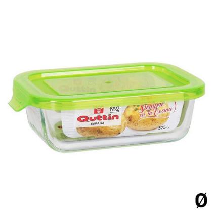 Lancheira Retangular com Tampa  Vidro de Borosilicato - 600 cc - 17,8 x 13,5 x 6,4 cm