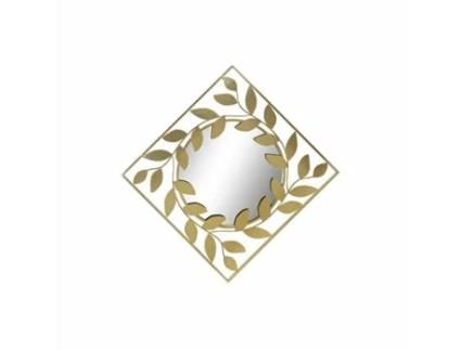 Espelho de parede DKD Home Decor Espelho Dourado Metal Laurel (120 x 2,5 x 120 cm)