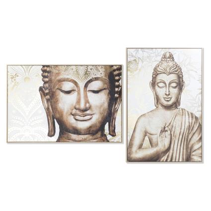 Pintura DKD Home Decor Buda Oriental (83 x 4,5 x 122,5 cm) (2 Unidades)