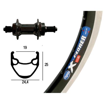 Winora Rigida X-plorer Qr 6-7s 26´´ Rear Wheel  10 x 135 mm