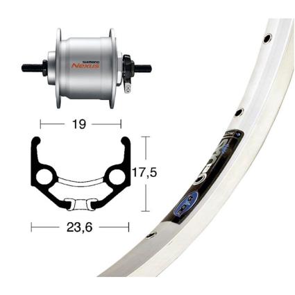 Winora Rigida Zac 19 Dynamo Shimano Dh3n31 Road Front Wheel Prateado 9 x 100 mm