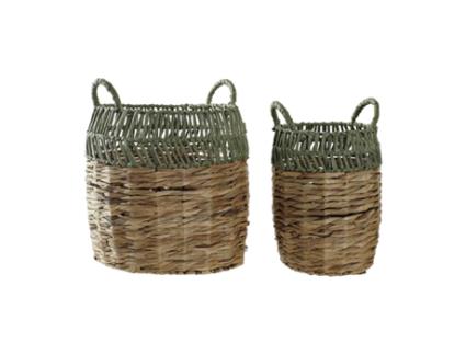 Conjunto de Cestas DKD Home Decor Rotim (33 x 33 x 40 cm)