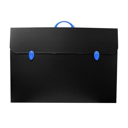 BALMAR Pasta de Documentos Every Line, 72 x 52 x 3 cm, Polipropileno, Preto com Fechos Azuis