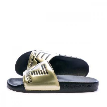 Emporio Armani Sea World Slides Dourado EU 41