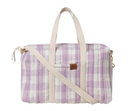 Bolsa Desportiva Acolchoada com pegas Lilás Checks