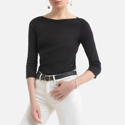 Camisola de mangas compridas, em algodão