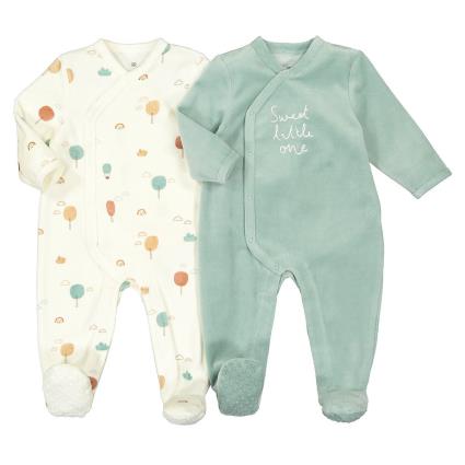 Collections Lote de 2 pijamas, em veludo, prematuro-2 anos