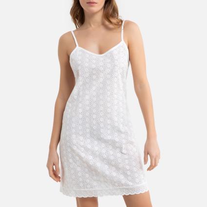 Collections Camisa de dormir de alças, em bordado inglês