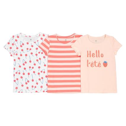 Collections Lote de 3 t-shirts estampadas, em algodão bio, 3-12 anos