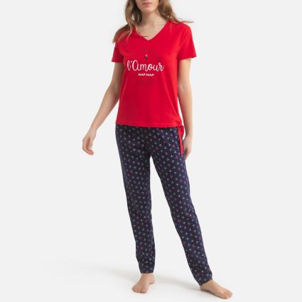 Pijama em algodão, Cerise