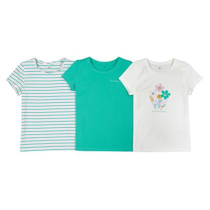 Collections Lote de 3 t-shirts de gola redonda, em algodão bio, 3-12 anos