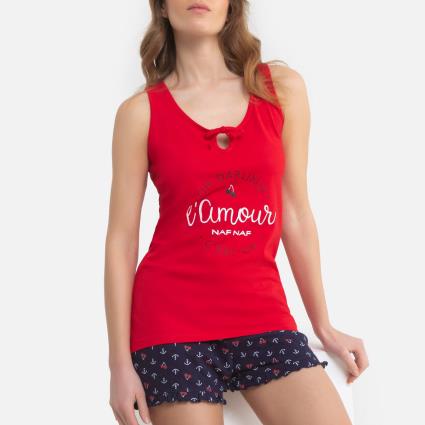 Pijama em algodão, Cerise