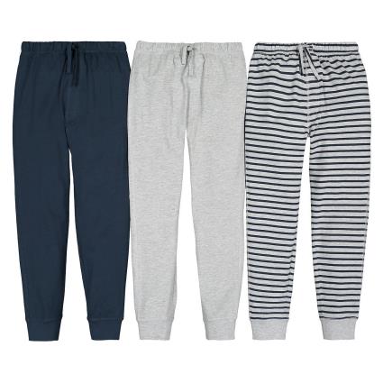 Collections Lote de 3 calças de pijama em algodão bio, 3-14 anos
