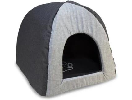 Cama para Cães ARQUIVET Iglu Negra y Gris con huella 45x45x40 cm