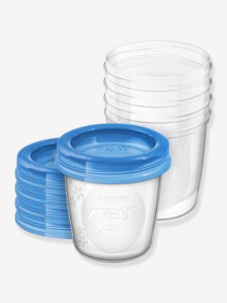 Lote de 5 frascos de conservação para leite materno, da Philips  azul medio liso