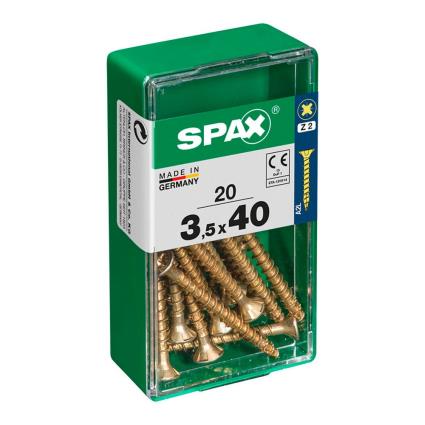 Spax Spax Yellox 3.5x40 Mm Flat Head Wood Screw 20 Units