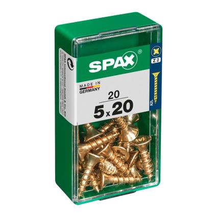 Spax Spax Yellox 5.0x20 Mm Flat Head Wood Screw 20 Units