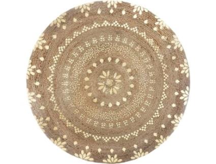 Tapete ATMOSPHERA Redondo (Castanho - 115 x 115 cm - Juta)
