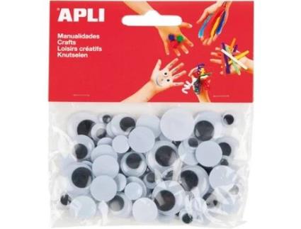 Olhos Autocolantes APLI Redondos Sortidos (75 Unidades)