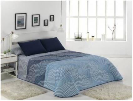 Edredão CAMATEX Lia (Azul - Algodão, Poliéster - 90 cm)