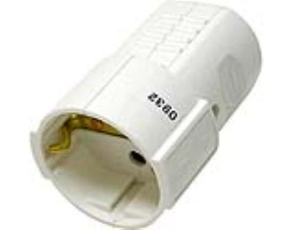 Ficha Fêmea Eurobric Bipolar Com Terra Branco 16amp
