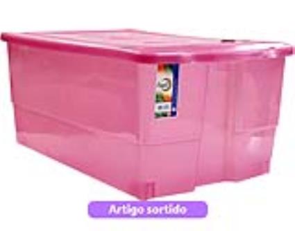 Caixa De Arrumação Com Tampa E Rodas Fapil Cores Sortidas 45l