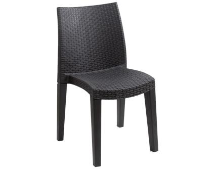 Cadeira Resina Rattan Lady Antracite
