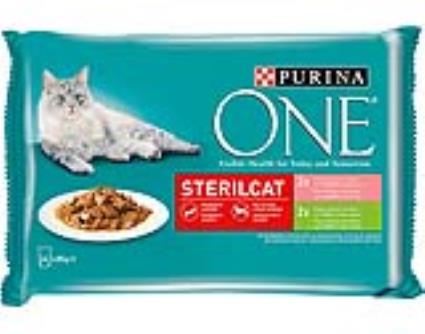 Comida Húmida Para Gato Purina One Esterilizado 4x85g