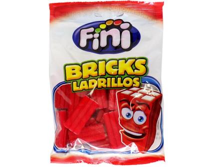 Gomas Fini Tijolos Morango Brilho 100g