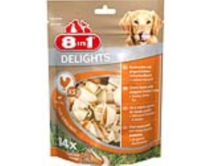 Snacks Para Cão 8in1 Delights Ossos Recheados Com Frango Xs Pack 14 Unidades