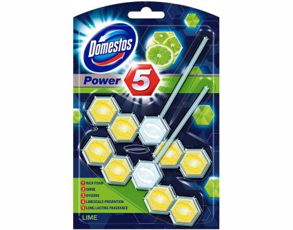 Bloco Domestos Sanitário Power 5 Duo Pack Lime 110g