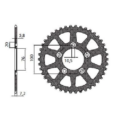 Sunstar Sprockets 525 Pitch 5-4216-45 Aluminium Rear Sprocket  45t
