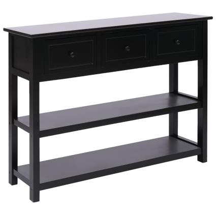 vidaXL Aparador 108x30x76 cm madeira paulownia maciça preto