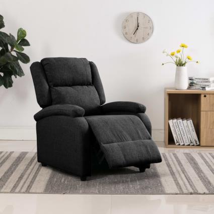 vidaXL Poltrona reclinável tecido preto