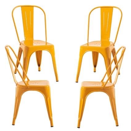 Presentes Miguel - Pack 4 Cadeiras Torix - Açafrão Laranja