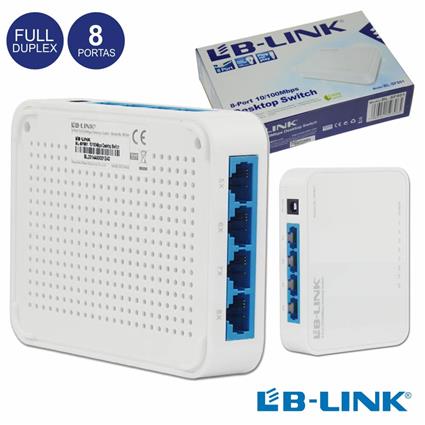 Switch 8 Portas 10/100mbps 