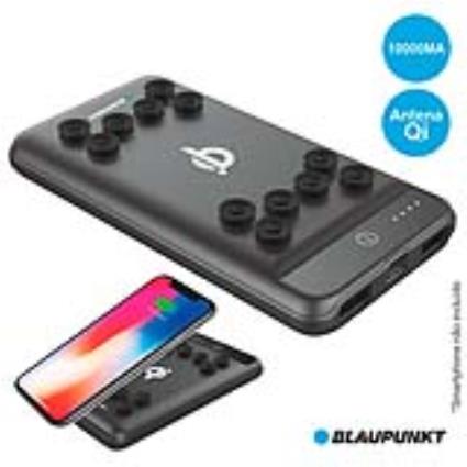Powerbank 10000ma c/ Ventosas Carga Indução Qi 