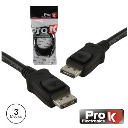 Cabo Displayport Macho / Macho Preto 3m 