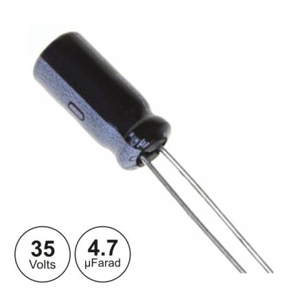 Condensador Electrolitico Mini 4.7uf 35v 105º