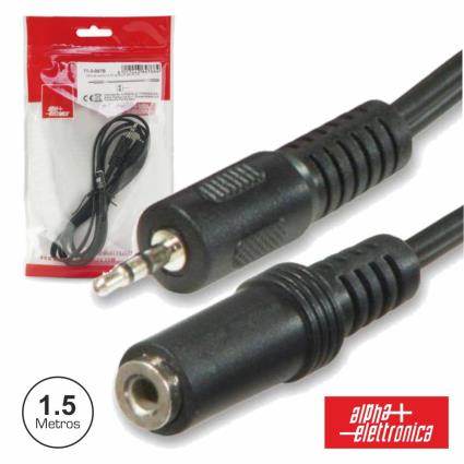 Cabo Jack 3.5mm Macho / Jack 3.5mm Fêmea 1.5m St