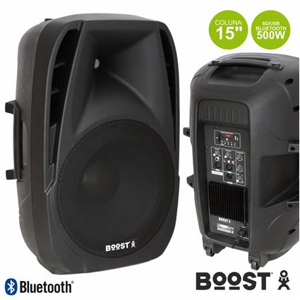 Coluna Amplificada 15 500Wmáx Comando USB/BT/SD 