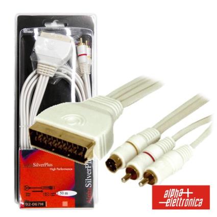 Cabo Silver Plus Scart Macho / 2rca-1shvs Macho 5m Blister